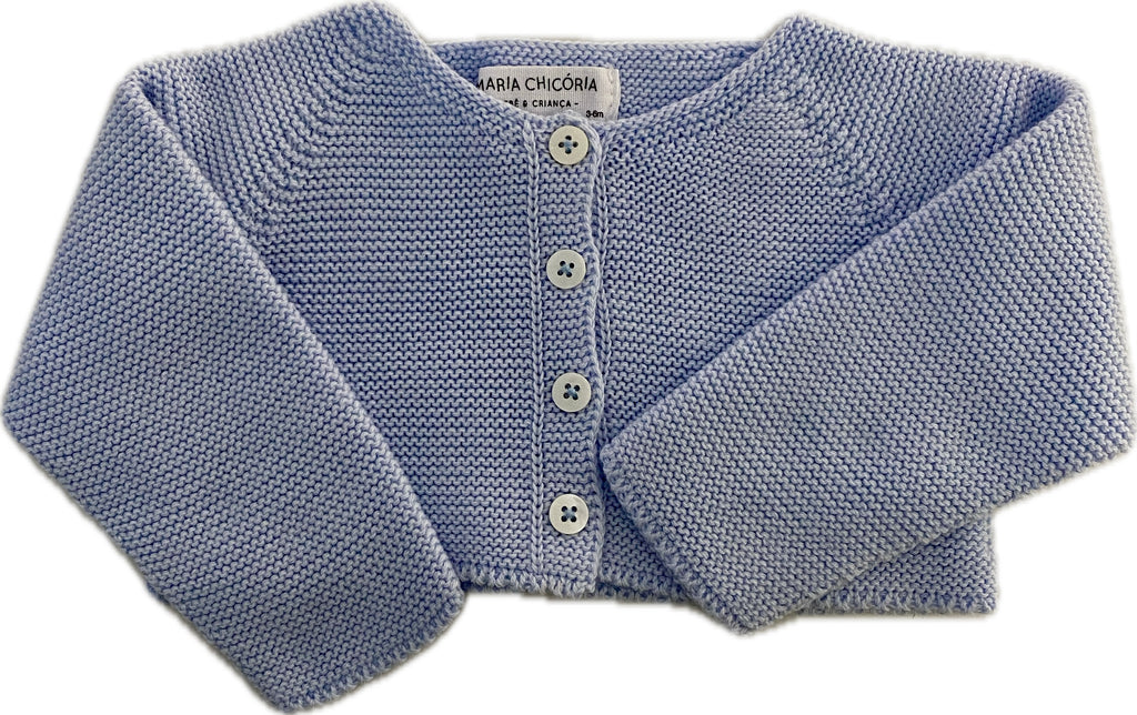 Bolero de malha azul