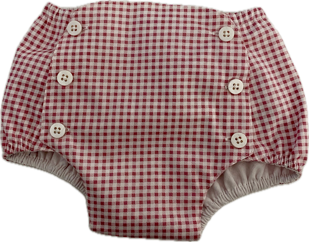 Tapa fraldas Xadrez Rosa  - pink plaid diaper cover