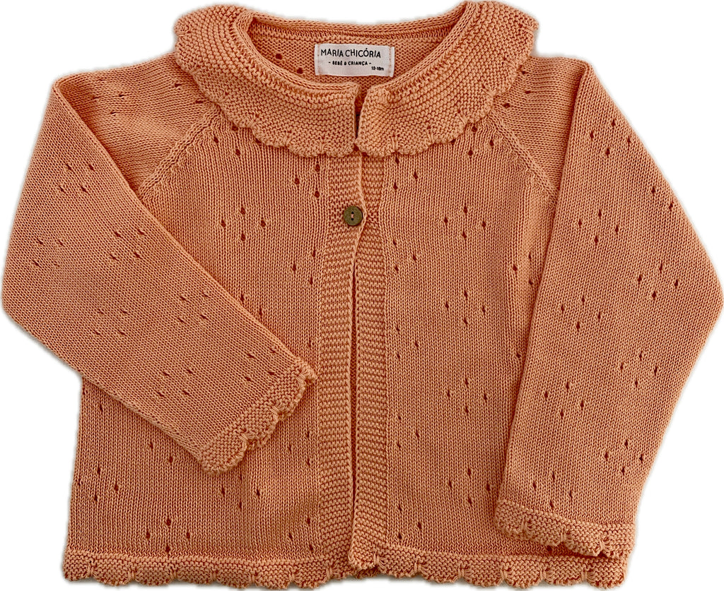 Casaco de malha salmão   - salmon mesh coat