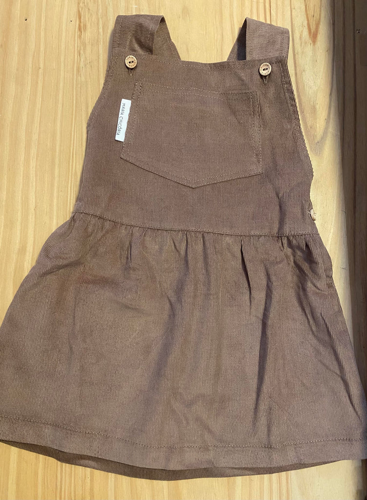 Jardineiras Saia  bombazine castanho   - Brown corduroy overall Skirt