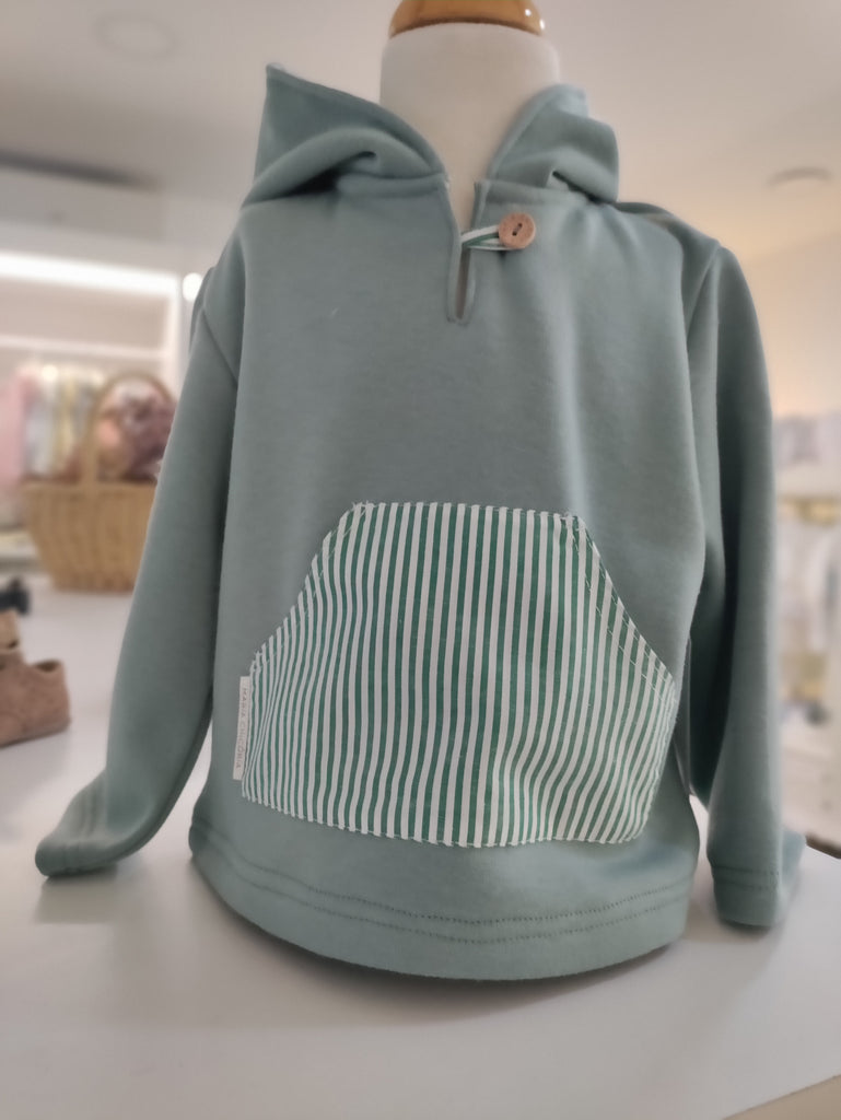 Sweatshirt riscas verde