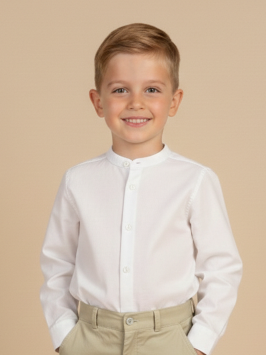 Camisa gola padre Branco