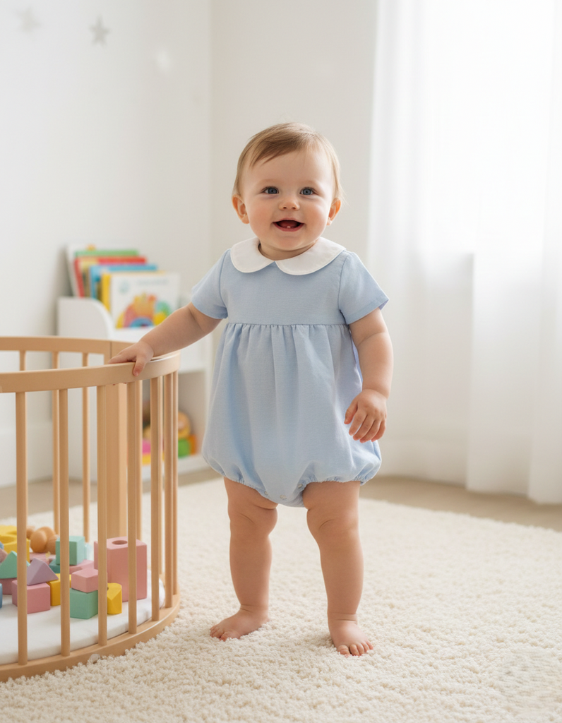 Fofo  Azul oxford Gola branco