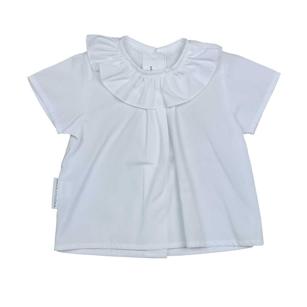 Camisa de Bebé Gola Folho Branco (6743356637383)