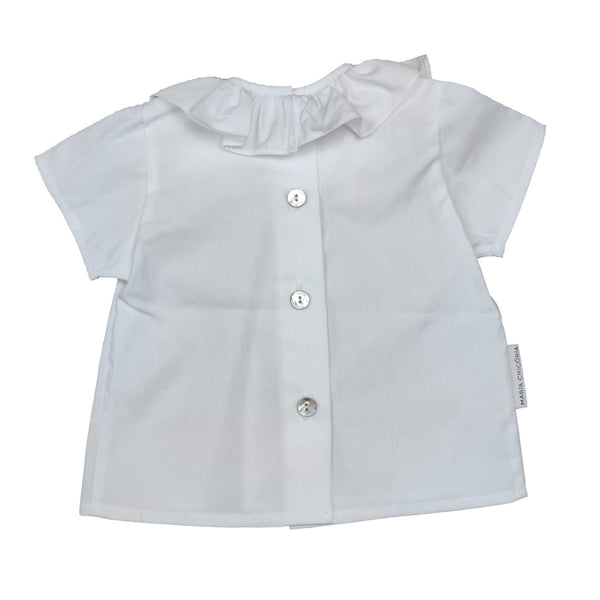 Camisa de Bebé Gola Folho Branco (6743356637383)