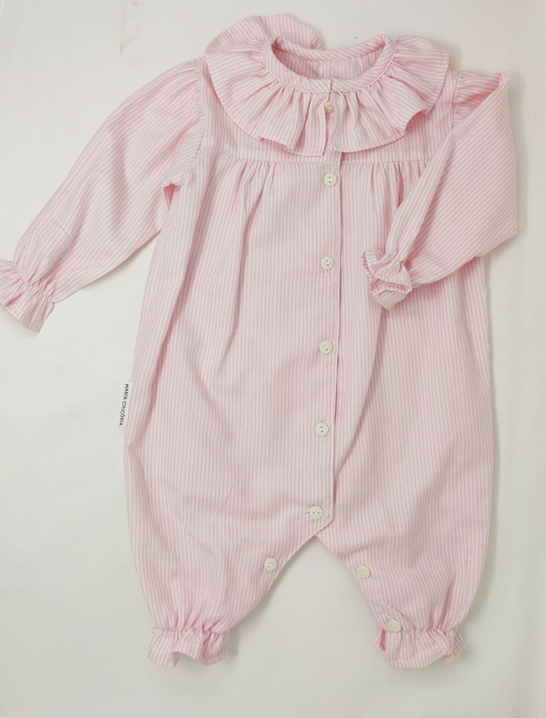 Pijama bébe Riscas Rosa